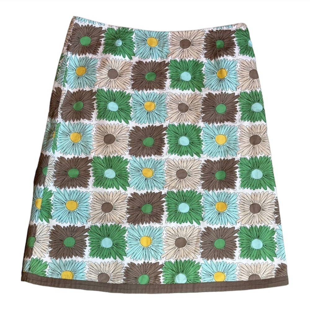 Boden Floral Cotton Lined Knee-Length Skirt size 12R